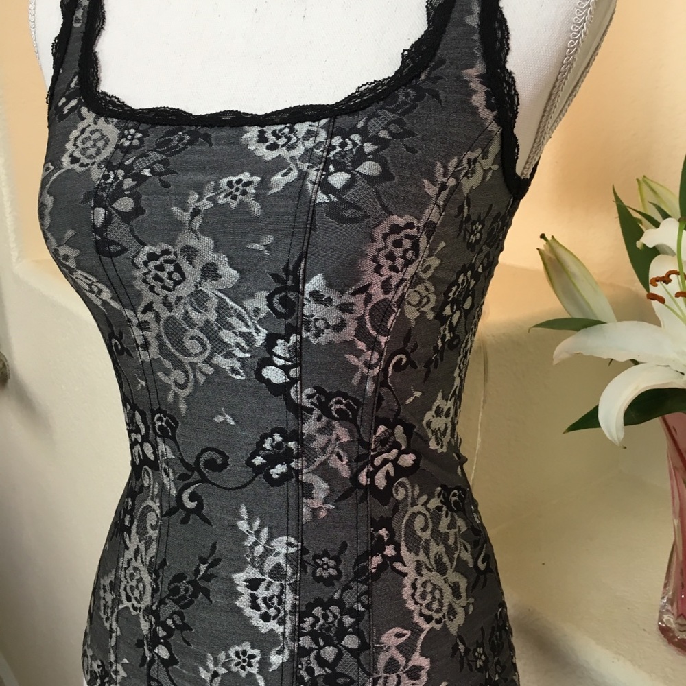 Classy! Metallic Silver/grey/Black Top/tank/shell